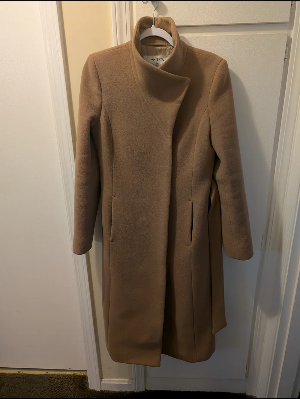 Aritzia Connor Camel Wrap Belted Soft Wool Cashmere Coat - Picture 6 of 10